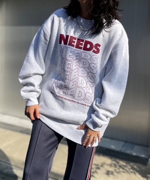 mi via loca(ミヴィアロカ)の「United Athle NEEDS 裏起毛クルーネックスウェット 【PT NO. MVL009】(スウェット・レディース・スミクロ/オートミール/ボルドー・X-LARGE/MEDIUM)」の11枚目の写真