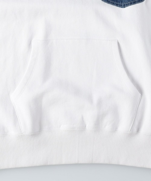 Lee(リー)の「【Lee別注】デニムポケットパーカー(パーカー・メンズ・ホワイト・M/L/XL)」の6枚目の写真
