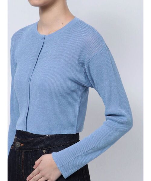 LAGUNAMOON（ラグナムーン）の「ラメショートニットカーディガン（カーディガン/ボレロ・レディース・ゴールド/シルバー/ブルー・FREE）」の13枚目の写真