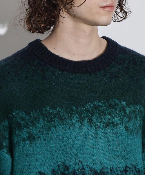 tk.TAKEO KIKUCHI(ティーケータケオキクチ)の「◆シャギーニットプルオーバー(ニット/セーター・メンズ・ブラック/ライトグレー系9/サックスブルー/ブルー系1/ダークグリーン系1・01/02/03)」の10枚目の写真