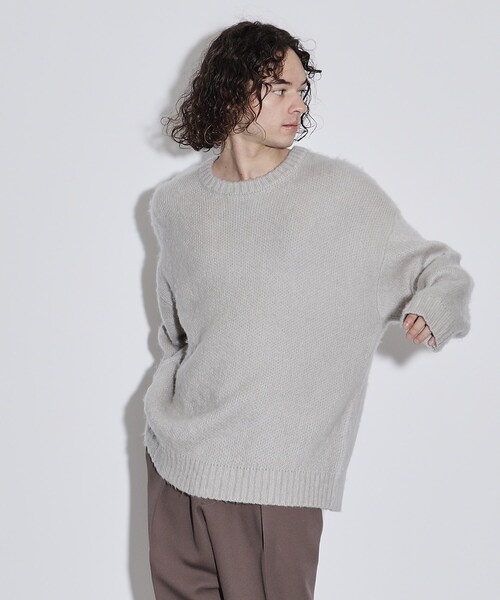 tk.TAKEO KIKUCHI(ティーケータケオキクチ)の「◆シャギーニットプルオーバー(ニット/セーター・メンズ・ブラック/ライトグレー系9/サックスブルー/ブルー系1/ダークグリーン系1・01/02/03)」の15枚目の写真