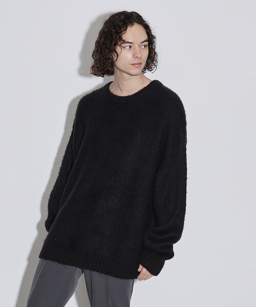 tk.TAKEO KIKUCHI(ティーケータケオキクチ)の「◆シャギーニットプルオーバー(ニット/セーター・メンズ・ブラック/ライトグレー系9/サックスブルー/ブルー系1/ダークグリーン系1・01/02/03)」の18枚目の写真