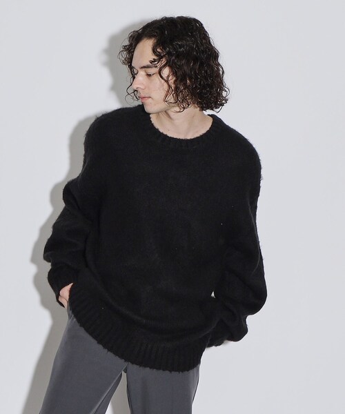 tk.TAKEO KIKUCHI(ティーケータケオキクチ)の「◆シャギーニットプルオーバー(ニット/セーター・メンズ・ブラック/ライトグレー系9/サックスブルー/ブルー系1/ダークグリーン系1・01/02/03)」の19枚目の写真