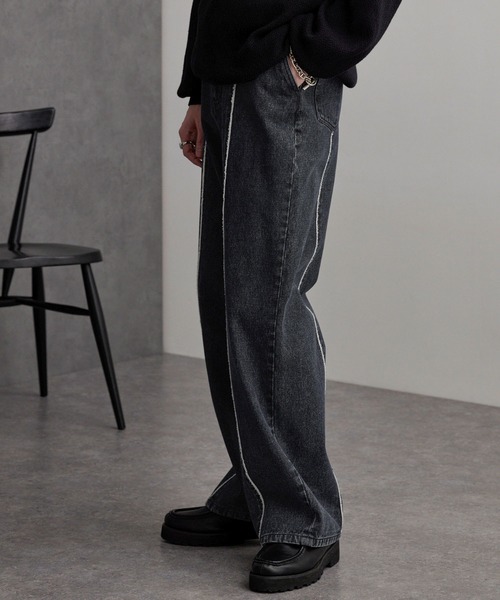 MONO-MART(モノマート)の「ヴィンテージメイクフリンジ セミワイドストレートデニムパンツ(デニムパンツ・メンズ・ブルー/グレー/オフホワイト/ブラック・M/S/L)」の22枚目の写真