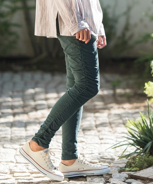 CAMBIO（カンビオ）の「mp11832- Stretch Twill Shirring Design Pants シャーリングパンツ（その他パンツ・メンズ・ダークグリーン/ブラック/ブルー/ベージュ・M/L/S）」の3枚目の写真
