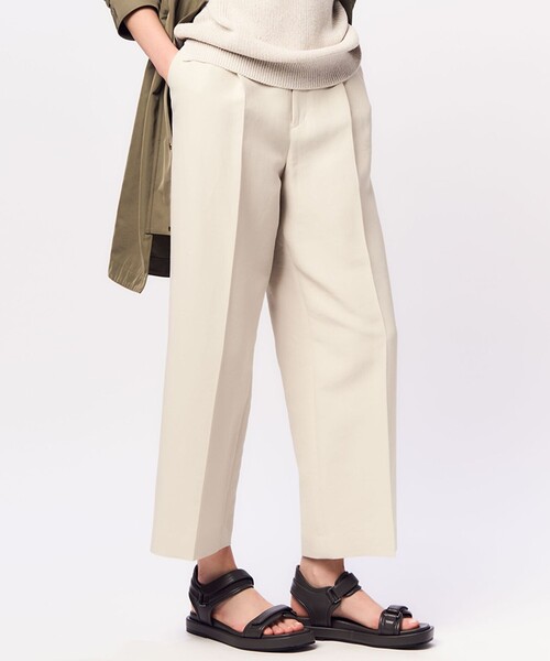 【Oggi4月号掲載/洗える】ハイカウントライトクロス クロップド パンツ