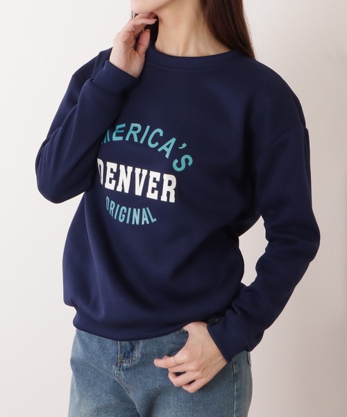 Lace Ladies(レースレディース)の「ロゴ付き オーバーサイズ 長袖 スウェット プルオーバー(スウェット・レディース・グレー/ネイビー・M/XL)」の3枚目の写真