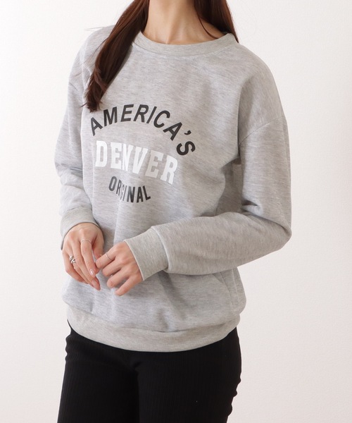 Lace Ladies(レースレディース)の「ロゴ付き オーバーサイズ 長袖 スウェット プルオーバー(スウェット・レディース・グレー/ネイビー・M/XL)」の9枚目の写真