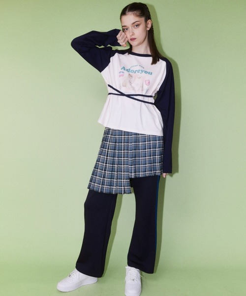 Candy Stripper（キャンディストリッパー）の「ADORE YOU RAGLAN トップス（Tシャツ/カットソー・レディース・ピンク/オフホワイト/ライトブルー・2）」の11枚目の写真