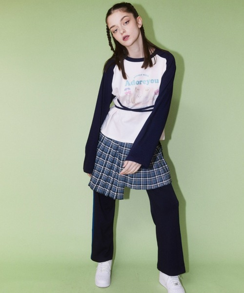 Candy Stripper（キャンディストリッパー）の「ADORE YOU RAGLAN トップス（Tシャツ/カットソー・レディース・ピンク/オフホワイト/ライトブルー・2）」の7枚目の写真