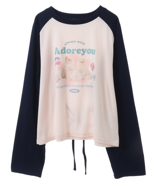 Candy Stripper（キャンディストリッパー）の「ADORE YOU RAGLAN トップス（Tシャツ/カットソー・レディース・ピンク/オフホワイト/ライトブルー・2）」の12枚目の写真