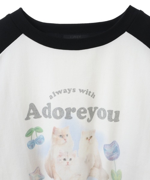 Candy Stripper（キャンディストリッパー）の「ADORE YOU RAGLAN トップス（Tシャツ/カットソー・レディース・ピンク/オフホワイト/ライトブルー・2）」の14枚目の写真