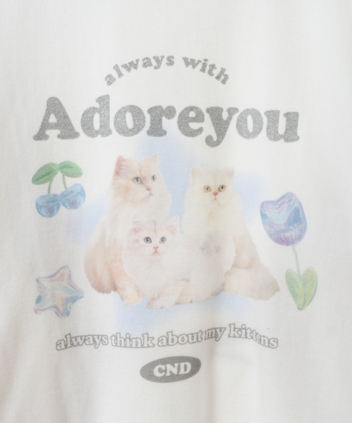 Candy Stripper（キャンディストリッパー）の「ADORE YOU RAGLAN トップス（Tシャツ/カットソー・レディース・ピンク/オフホワイト/ライトブルー・2）」の15枚目の写真