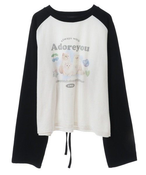 Candy Stripper（キャンディストリッパー）の「ADORE YOU RAGLAN トップス（Tシャツ/カットソー・レディース・ピンク/オフホワイト/ライトブルー・2）」の19枚目の写真