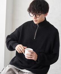 WEGO | WEGO/【24年春夏新作】オーバーフィットハーフジッププルオーバー(ニット/セーター)