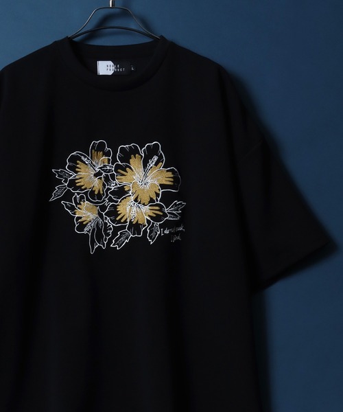 ANPAS（アンパス）の「Amunzen Flower Embroidery T-shirt/梨地 フラワー刺繍 オーバーサイズ Tシャツ 半袖（Tシャツ/カットソー・メンズ・ブラック系その他/ブラック系その他2/グレー系その他/ホワイト系その他/グレー系その他2/ホワイト系その他2・L/M）」の2枚目の写真