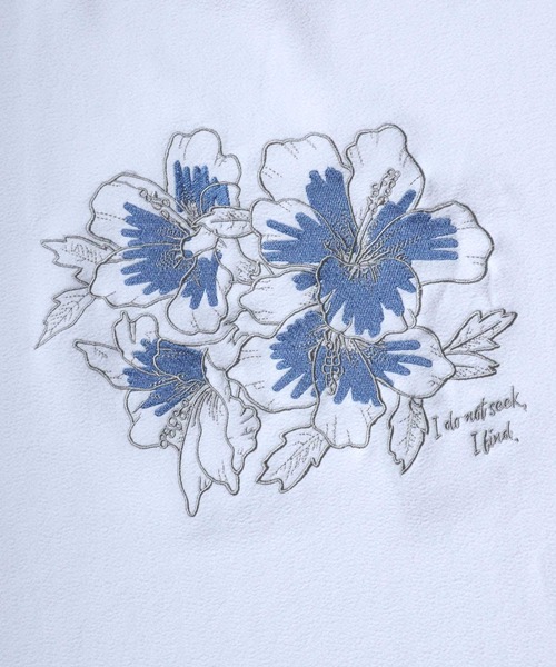 ANPAS（アンパス）の「Amunzen Flower Embroidery T-shirt/梨地 フラワー刺繍 オーバーサイズ Tシャツ 半袖（Tシャツ/カットソー・メンズ・ブラック系その他/ブラック系その他2/グレー系その他/ホワイト系その他/グレー系その他2/ホワイト系その他2・L/M）」の7枚目の写真
