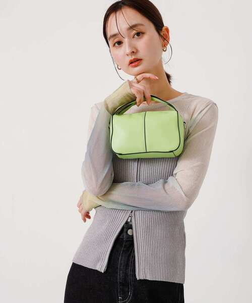 SENSE OF PLACE by URBAN RESEARCH(センスオブプレイスバイアーバンリサーチ)の「2WAYセンターシームプチショルダーバッグ(ショルダーバッグ・レディース・シルバー/アイボリー/ピンク/ブラック/ミント/ゴールド・ONE)」の7枚目の写真