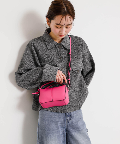 SENSE OF PLACE by URBAN RESEARCH(センスオブプレイスバイアーバンリサーチ)の「2WAYセンターシームプチショルダーバッグ(ショルダーバッグ・レディース・シルバー/アイボリー/ピンク/ブラック/ミント/ゴールド・ONE)」の12枚目の写真