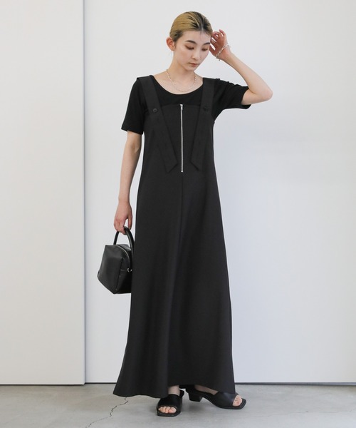 select MOCA(セレクトモカ)の「ファスナーフレアジャンスカ(ジャンパースカート・レディース・ブラック/グレイッシュベージュ・MEDIUM/SMALL/LARGE)」の13枚目の写真