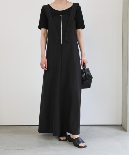 select MOCA(セレクトモカ)の「ファスナーフレアジャンスカ(ジャンパースカート・レディース・ブラック/グレイッシュベージュ・MEDIUM/SMALL/LARGE)」の16枚目の写真