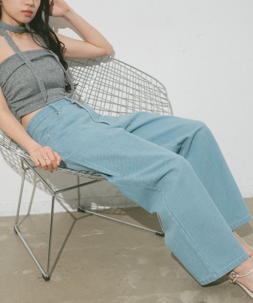 VANNIE U（ヴァニーユー）の「ツイルデニムパンツ（デニムパンツ・レディース・ライトグレー/アイボリー/ピンク/ブルー・L/M/S）」の13枚目の写真