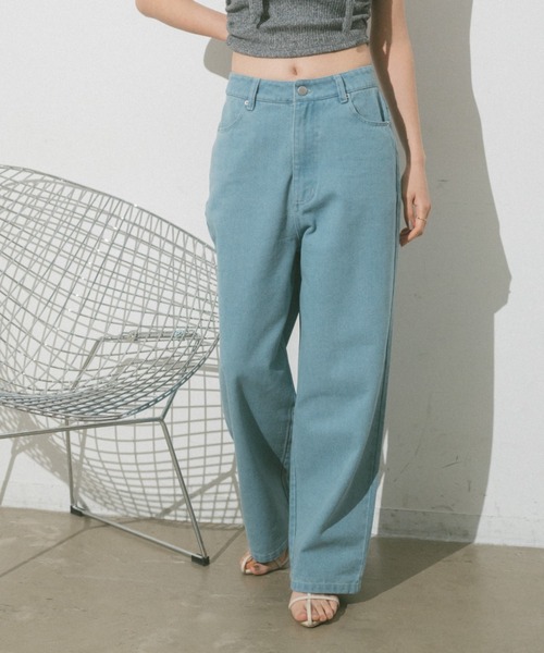 VANNIE U（ヴァニーユー）の「ツイルデニムパンツ（デニムパンツ・レディース・ライトグレー/アイボリー/ピンク/ブルー・L/M/S）」の5枚目の写真