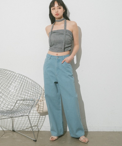 VANNIE U（ヴァニーユー）の「ツイルデニムパンツ（デニムパンツ・レディース・ライトグレー/アイボリー/ピンク/ブルー・L/M/S）」の6枚目の写真