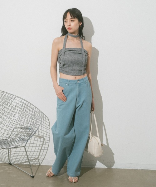 VANNIE U（ヴァニーユー）の「ツイルデニムパンツ（デニムパンツ・レディース・ライトグレー/アイボリー/ピンク/ブルー・L/M/S）」の17枚目の写真