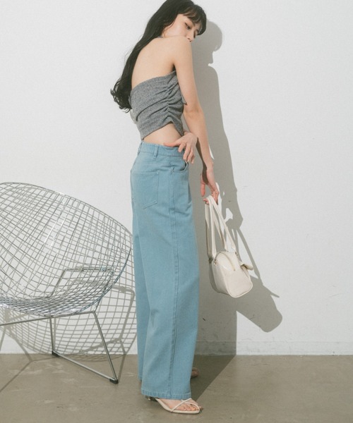 VANNIE U（ヴァニーユー）の「ツイルデニムパンツ（デニムパンツ・レディース・ライトグレー/アイボリー/ピンク/ブルー・L/M/S）」の18枚目の写真