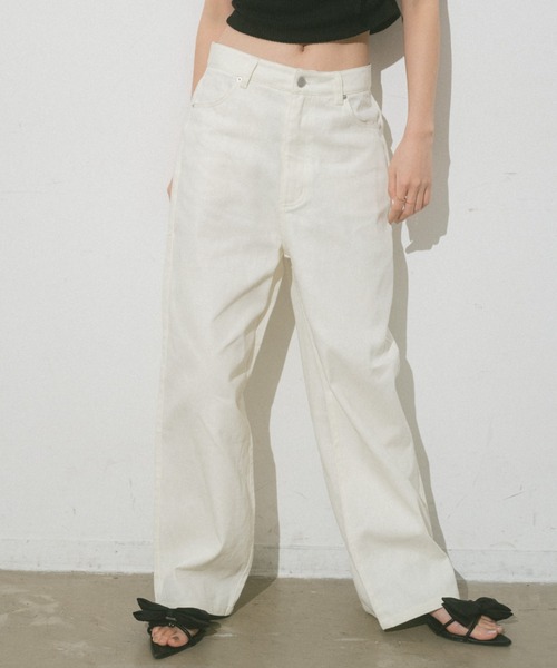 VANNIE U（ヴァニーユー）の「ツイルデニムパンツ（デニムパンツ・レディース・ライトグレー/アイボリー/ピンク/ブルー・L/M/S）」の21枚目の写真