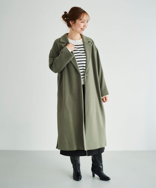le.coeur blanc（ルクールブラン）の「ウールビーバーチェスターコート（チェスターコート・レディース・カーキオリーブ・38）」の11枚目の写真