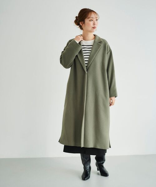 le.coeur blanc（ルクールブラン）の「ウールビーバーチェスターコート（チェスターコート・レディース・カーキオリーブ・38）」の20枚目の写真