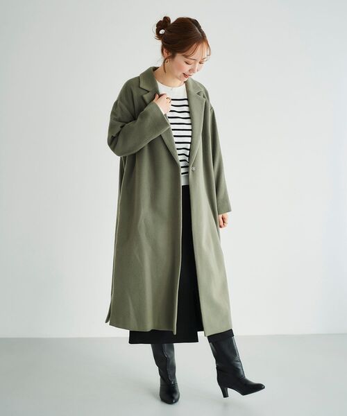 le.coeur blanc（ルクールブラン）の「ウールビーバーチェスターコート（チェスターコート・レディース・カーキオリーブ・38）」の17枚目の写真
