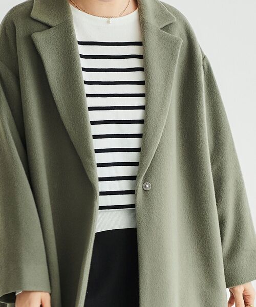 le.coeur blanc（ルクールブラン）の「ウールビーバーチェスターコート（チェスターコート・レディース・カーキオリーブ・38）」の6枚目の写真