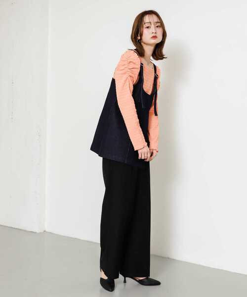 SENSE OF PLACE by URBAN RESEARCH（センスオブプレイスバイアーバンリサーチ）の「デニムキャミソールトップ（キャミソール・レディース・ライトインディゴブルー/ワンウォッシュ/オフホワイト・ONE）」の5枚目の写真