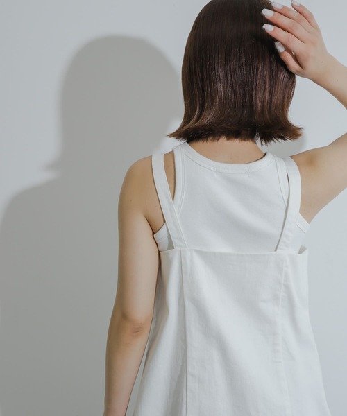 SENSE OF PLACE by URBAN RESEARCH（センスオブプレイスバイアーバンリサーチ）の「デニムキャミソールトップ（キャミソール・レディース・ライトインディゴブルー/ワンウォッシュ/オフホワイト・ONE）」の7枚目の写真