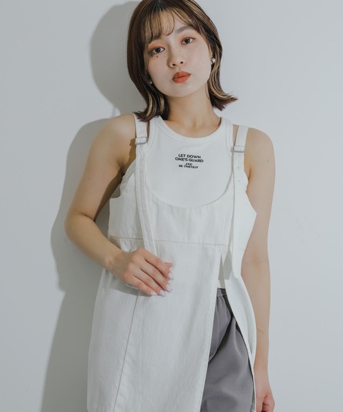 SENSE OF PLACE by URBAN RESEARCH（センスオブプレイスバイアーバンリサーチ）の「デニムキャミソールトップ（キャミソール・レディース・ライトインディゴブルー/ワンウォッシュ/オフホワイト・ONE）」の8枚目の写真