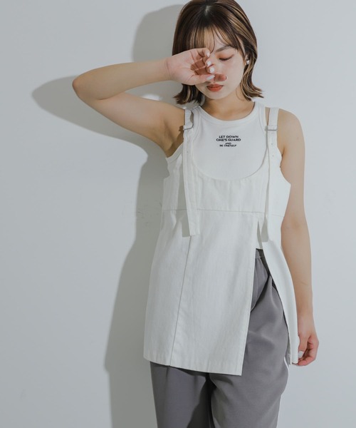 SENSE OF PLACE by URBAN RESEARCH（センスオブプレイスバイアーバンリサーチ）の「デニムキャミソールトップ（キャミソール・レディース・ライトインディゴブルー/ワンウォッシュ/オフホワイト・ONE）」の10枚目の写真