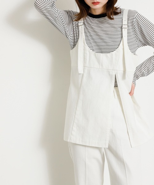 SENSE OF PLACE by URBAN RESEARCH（センスオブプレイスバイアーバンリサーチ）の「デニムキャミソールトップ（キャミソール・レディース・ライトインディゴブルー/ワンウォッシュ/オフホワイト・ONE）」の13枚目の写真