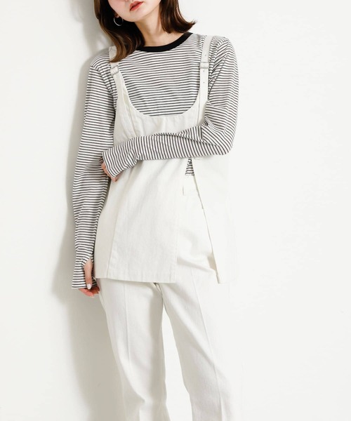 SENSE OF PLACE by URBAN RESEARCH（センスオブプレイスバイアーバンリサーチ）の「デニムキャミソールトップ（キャミソール・レディース・ライトインディゴブルー/ワンウォッシュ/オフホワイト・ONE）」の14枚目の写真