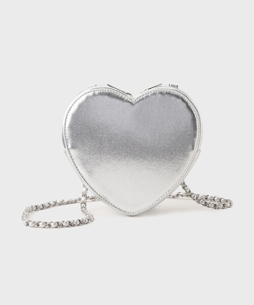 OPAQUE.CLIP（オペークドットクリップ）の「◆≪美人百花掲載≫ ハートシェイプミニショルダーバッグ（ショルダーバッグ・レディース・シルバー/ブラック・00）」の4枚目の写真