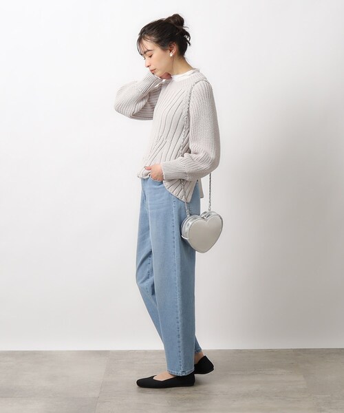 OPAQUE.CLIP（オペークドットクリップ）の「◆≪美人百花掲載≫ ハートシェイプミニショルダーバッグ（ショルダーバッグ・レディース・シルバー/ブラック・00）」の8枚目の写真