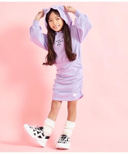 ANAP kids（アナップキッズ）の「ねこ耳フード付きミニ裏毛ワンピース（ワンピース・キッズ・オフホワイト/ラベンダー/サックスブルー・110cm/120cm/130cm）」の10枚目の写真