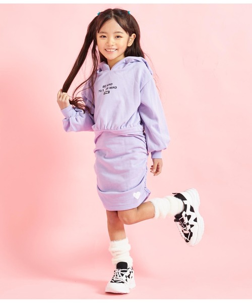 ANAP kids（アナップキッズ）の「ねこ耳フード付きミニ裏毛ワンピース（ワンピース・キッズ・オフホワイト/ラベンダー/サックスブルー・110cm/120cm/130cm）」の8枚目の写真