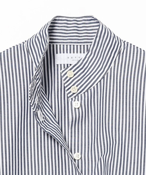 SETTO（セット）の「SETTO / OKKAKE SHIRT ストライプシャツ（シャツ/ブラウス・レディース・ネイビー・ONE SIZE）」の3枚目の写真