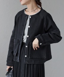 ＆HALF（アンドハーフ）の「ラグランノーカラーデニムジャケット（デニムジャケット）」