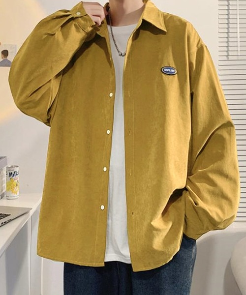 Anchor Smith(アンカー スミス)の「オーバーサイズ サークルロゴワッペン長袖シャツ(シャツ/ブラウス・メンズ・マスタード/ブラック/グリーン/ブルー・M/L/XL)」の21枚目の写真