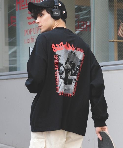 SIGNAL SPORTS(シグナルスポーツ)の「【SIGNAL SPORTS】バックフォトプリント/オーバーサイズロンT(Tシャツ/カットソー・メンズ・ホワイト/ブラック/グレー・MEDIUM/LARGE)」の14枚目の写真