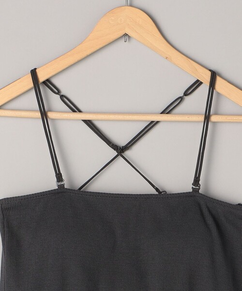 coen（コーエン）の「カップ付きテレコベアトップ（キャミソール・レディース・オフホワイト/ダークグレー/ブラック・L/M）」の8枚目の写真